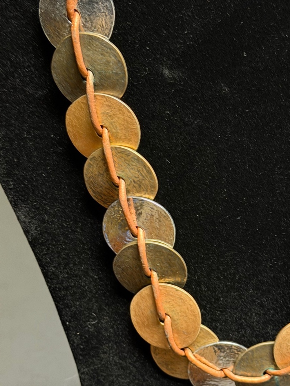 Chico's Mixed Metal Disc Necklace in Gold, Silver & Copper-Tone - Picture 4 of 10